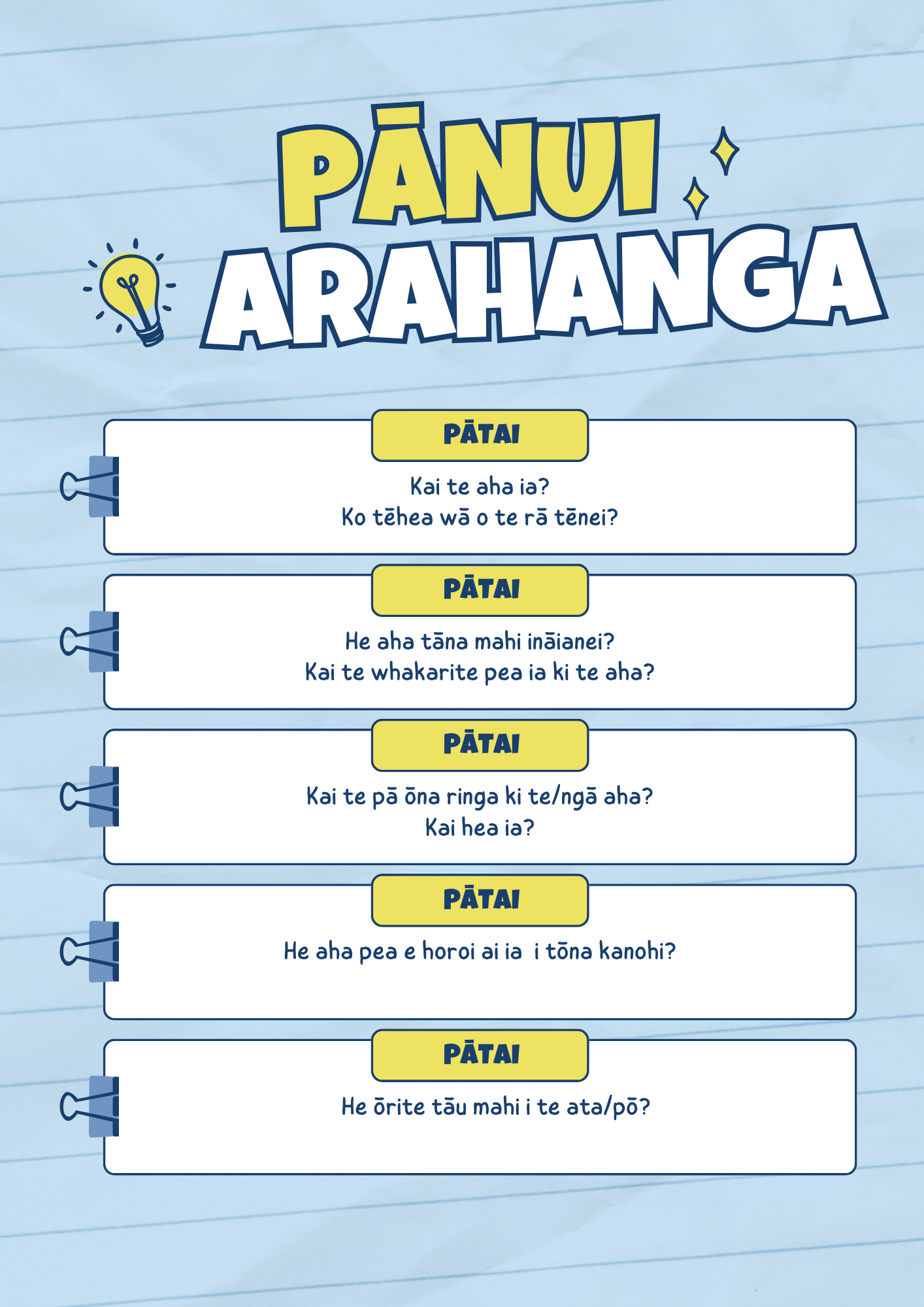 #7 Pānui- Tīwhiri 3 = Whakamahere/Lesson Plan -Process
